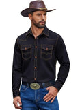 Western Cowboy Long Sleeve Button Down Work Shirt (US Only)