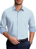 Printed Contrast Collar Long Sleeve Button Down Dress Shirt (US Only)
