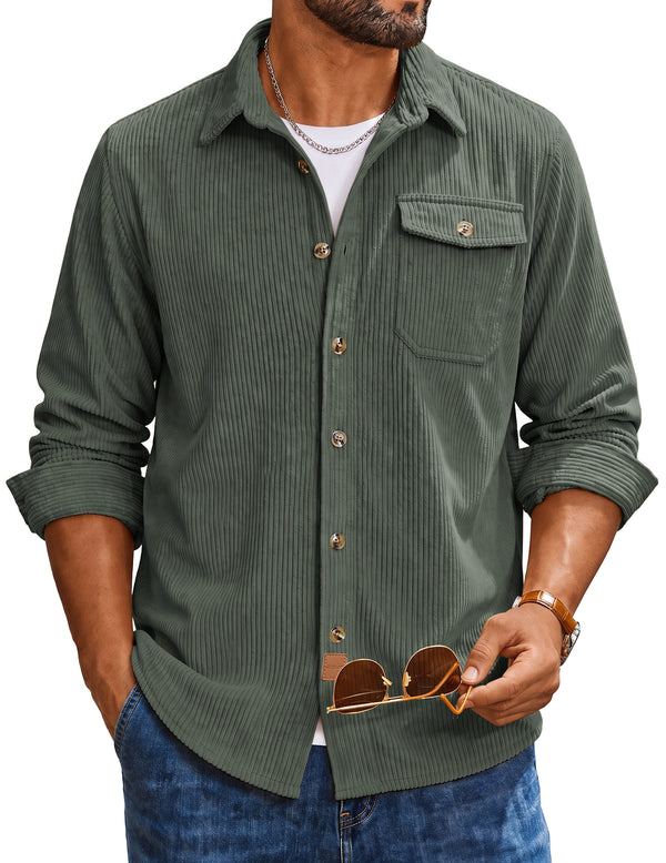 Corduroy Button Down Shirt Jacket (US Only)
