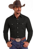 Western Cowboy Shirt Pearl Snap Button Down Casual Work Shirt (US Only)