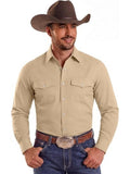 Western Cowboy Shirt Pearl Snap Button Down Casual Work Shirt (US Only)