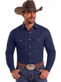 Western Cowboy Shirt Pearl Snap Button Down Casual Work Shirt (US Only)