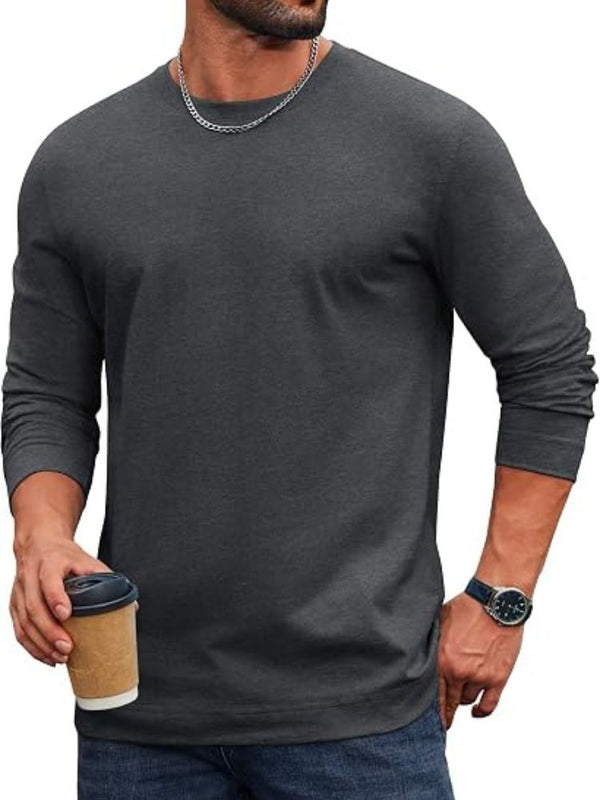 Essential 100% Cotton Long Sleeve Crew Neck Tee (US Only)