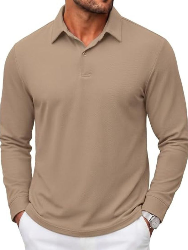 Refined Cotton Pique Long Sleeve Polo Shirt (US Only)