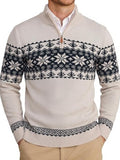 Halloween Ugly Knit Sweater Quarter Zip Mock Neck Pullover (US Only)