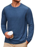 Cotton Blend Long Sleeve Crew Neck T-Shirt (US Only)
