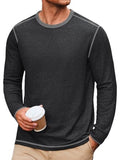 Cotton Blend Long Sleeve Crew Neck T-Shirt (US Only)