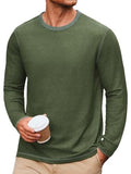 Cotton Blend Long Sleeve Crew Neck T-Shirt (US Only)