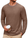 Cotton Blend Long Sleeve Crew Neck T-Shirt (US Only)