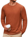 Cotton Blend Long Sleeve Crew Neck T-Shirt (US Only)