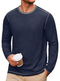 Cotton Blend Long Sleeve Crew Neck T-Shirt (US Only)