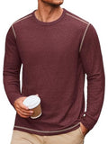Cotton Blend Long Sleeve Crew Neck T-Shirt (US Only)