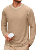 Cotton Blend Long Sleeve Crew Neck T-Shirt (US Only)