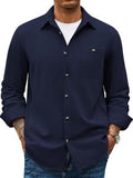 Waffle Corduroy Button Down Long Sleeve Shirt (US Only)