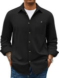 Waffle Corduroy Button Down Long Sleeve Shirt (US Only)