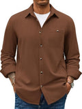 Waffle Corduroy Button Down Long Sleeve Shirt (US Only)