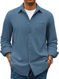 Waffle Corduroy Button Down Long Sleeve Shirt (US Only)