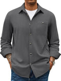 Waffle Corduroy Button Down Long Sleeve Shirt (US Only)