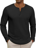 Midweight Henley Button Placket Casual Shirt (US Only)