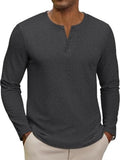Midweight Henley Button Placket Casual Shirt (US Only)