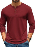 Henley Cotton Blend Casual Pullover Top (US Only)