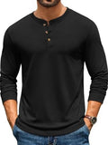 Henley Cotton Blend Casual Pullover Top (US Only)