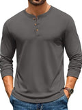 Henley Cotton Blend Casual Pullover Top (US Only)