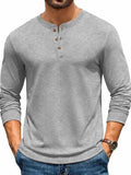Henley Cotton Blend Casual Pullover Top (US Only)