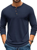 Henley Cotton Blend Casual Pullover Top (US Only)