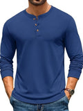 Henley Cotton Blend Casual Pullover Top (US Only)