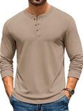Henley Cotton Blend Casual Pullover Top (US Only)