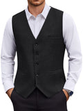 Textured Button Suit Vest with Adjustable Back Strap (US Only)