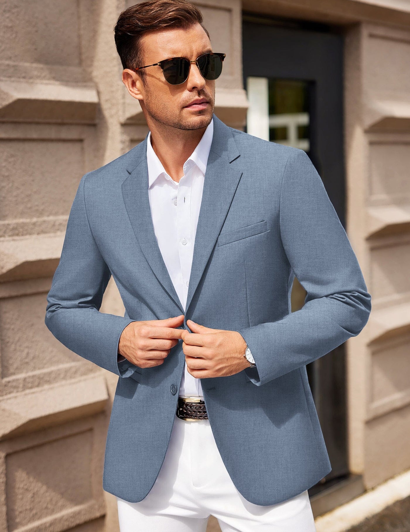 Business Two Button Suit Jackets (US Only) Blazer coofandy 