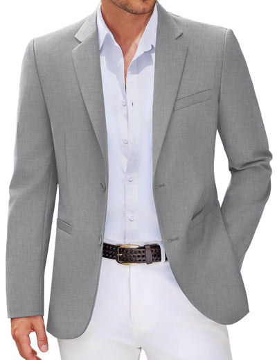 Business Two Button Suit Jackets (US Only) Blazer coofandy Light Grey S 