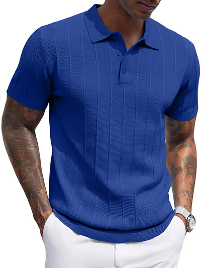 Ribbed Textured Knit Polo Shirt (US Only)