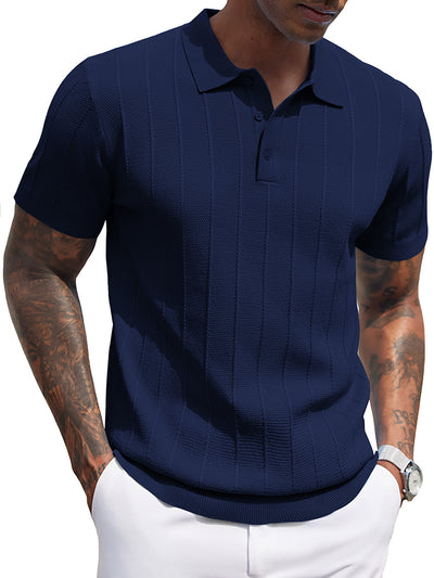 Ribbed Textured Knit Polo Shirt (US Only)