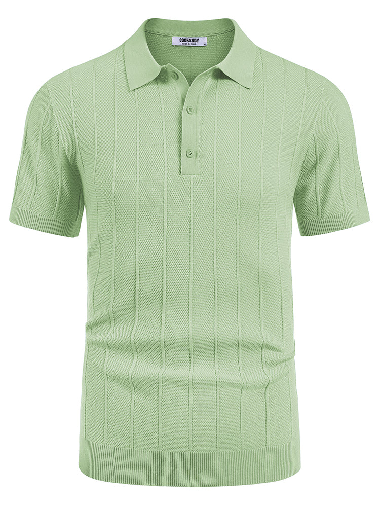 Ribbed Textured Knit Polo Shirt (US Only)