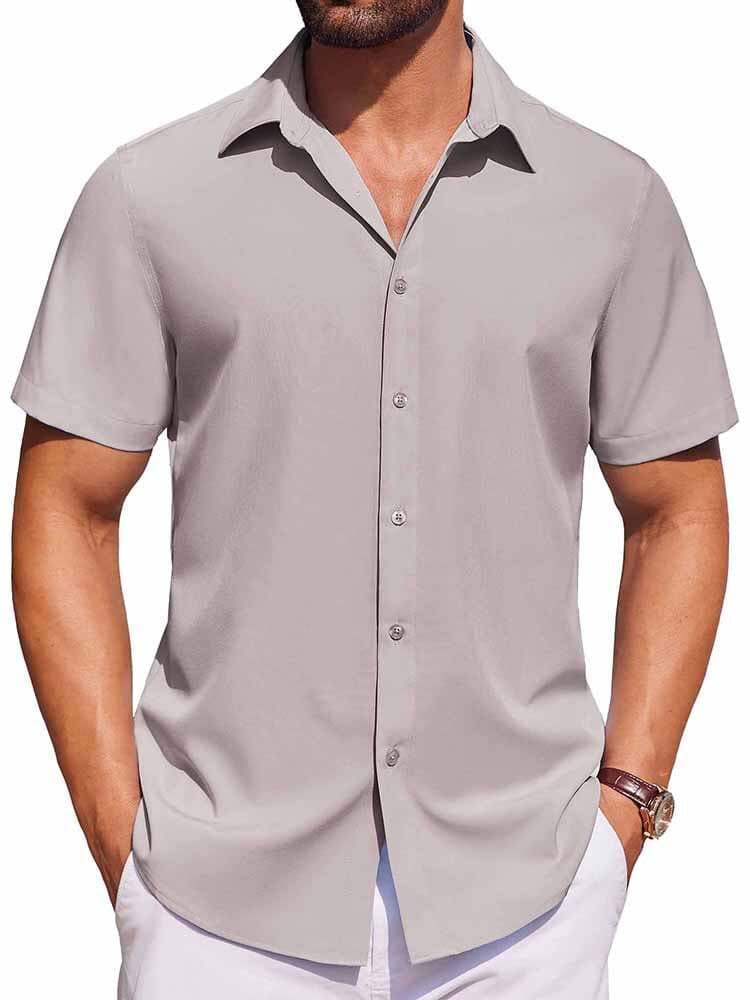 Casual Button Down Shirts (US Only) Shirts coofandy Light Grey S 