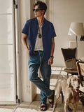 Casual Embroidered Cuban Collar Linen Blend Shirt