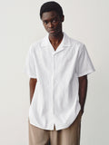 Casual Embroidered Cuban Collar Linen Blend Shirt
