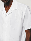 Casual Embroidered Cuban Collar Linen Blend Shirt