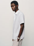 Minimalist Front Pleats Linen Blend Shirt