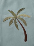 Tropical Embroidered Cuban Collar Linen Blend Shirt
