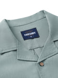 Tropical Embroidered Cuban Collar Linen Blend Shirt