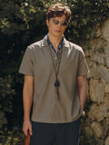 Vacation Casual Hidden Placket Linen Blend Shirt