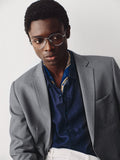 Classic Textured Sheep Wool Blend Blazer