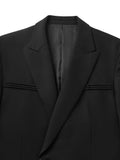 Casual Peak-Lapel One-Button Wool Blend Blazer