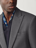 Tailored Fully-Lined Peak-Lapel Wool Blend Blazer