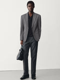 Tailored Fully-Lined Peak-Lapel Wool Blend Blazer