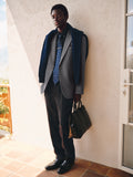 Tailored Fully-Lined Peak-Lapel Wool Blend Blazer
